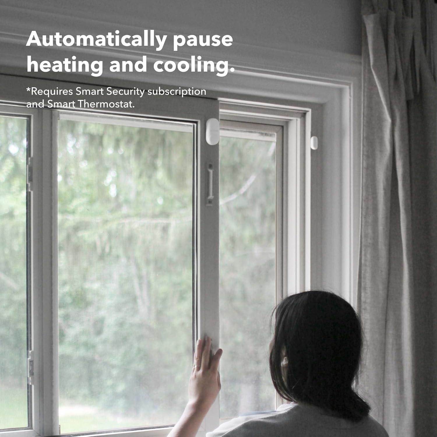 image:imageecobee Smart Sensor for Doors amp Windows 2 Pack Wifi Contact Sensor for Home Security Energy Savings Compatible with Smart Thermostats Temperature sensor white