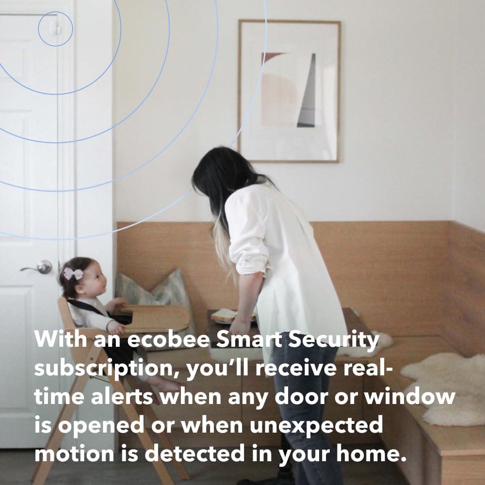 image:imageecobee Smart Sensor for Doors amp Windows 2 Pack Wifi Contact Sensor for Home Security Energy Savings Compatible with Smart Thermostats Temperature sensor white