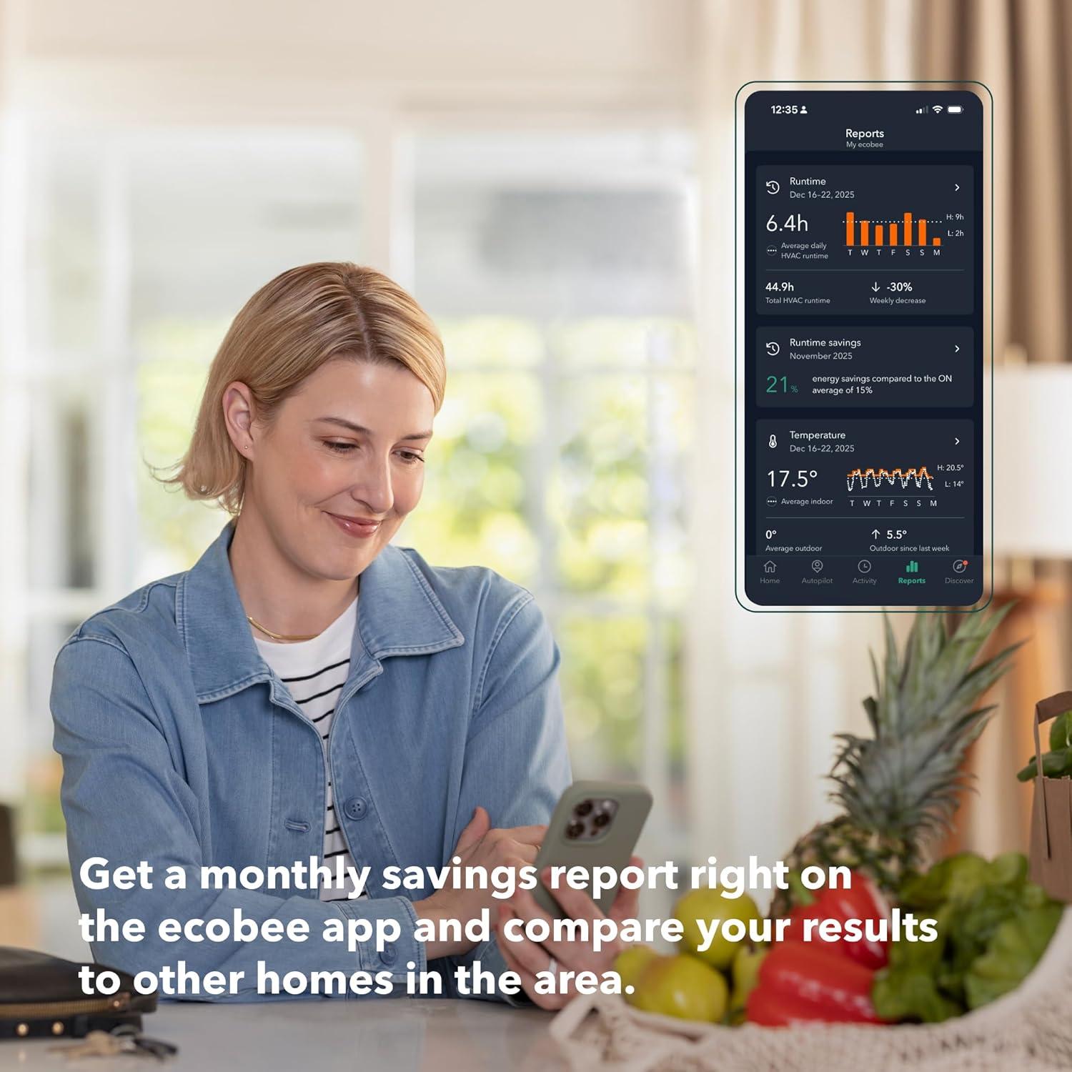 image:imageecobee Smart Thermostat Enhanced Programmable Wifi Thermostat Works with Siri Alexa Google Assistant Energy Star Certified Smart HomeThermostat