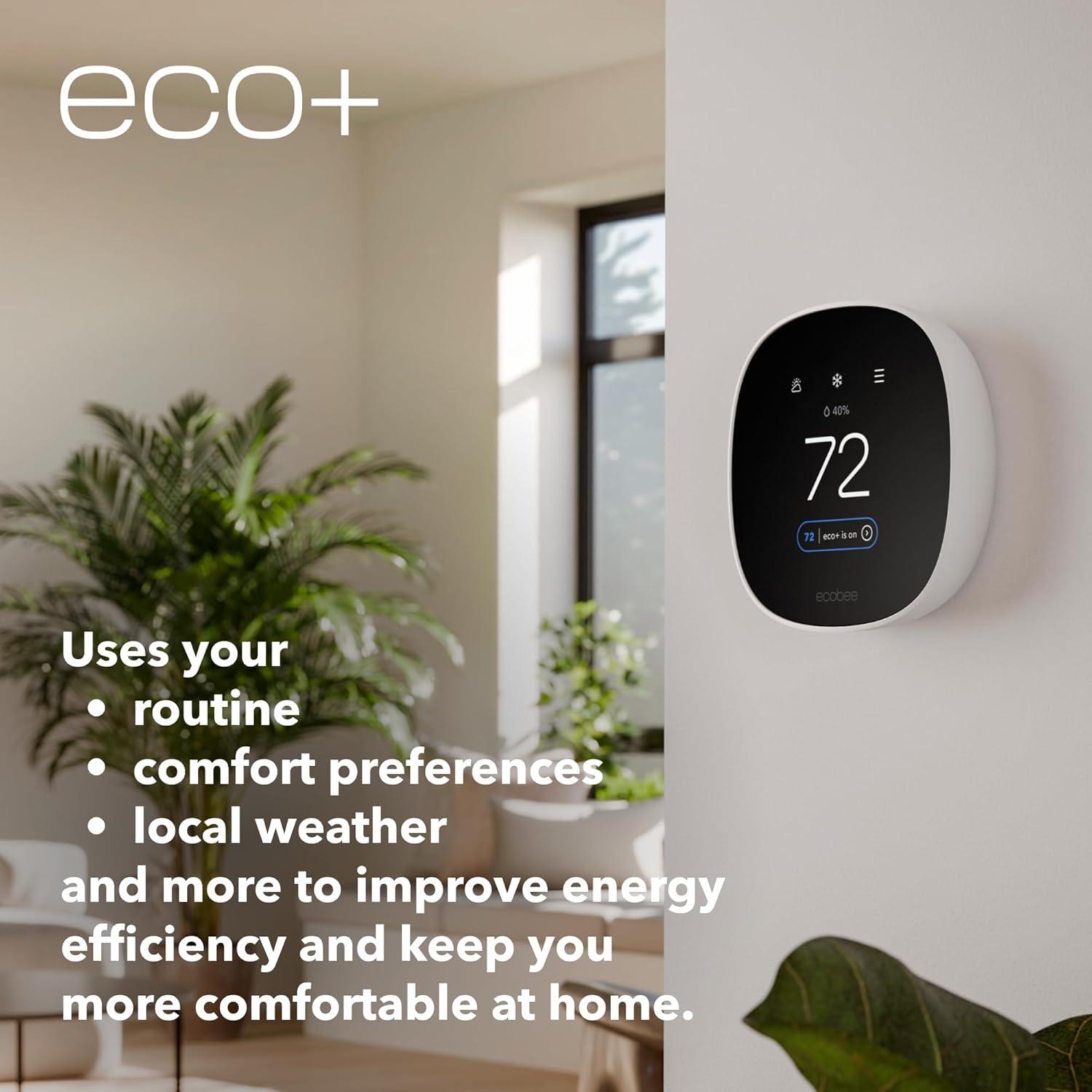 image:imageecobee Smart Thermostat Essential Energy Star Certified programmable WiFi Thermostat Works with Siri Alexa and Google AssistantNew 2025 ecobee Smart Thermostat Essential Energy Star Certified programmable WiFi Thermostat Works with Siri Alexa and Google Assistant