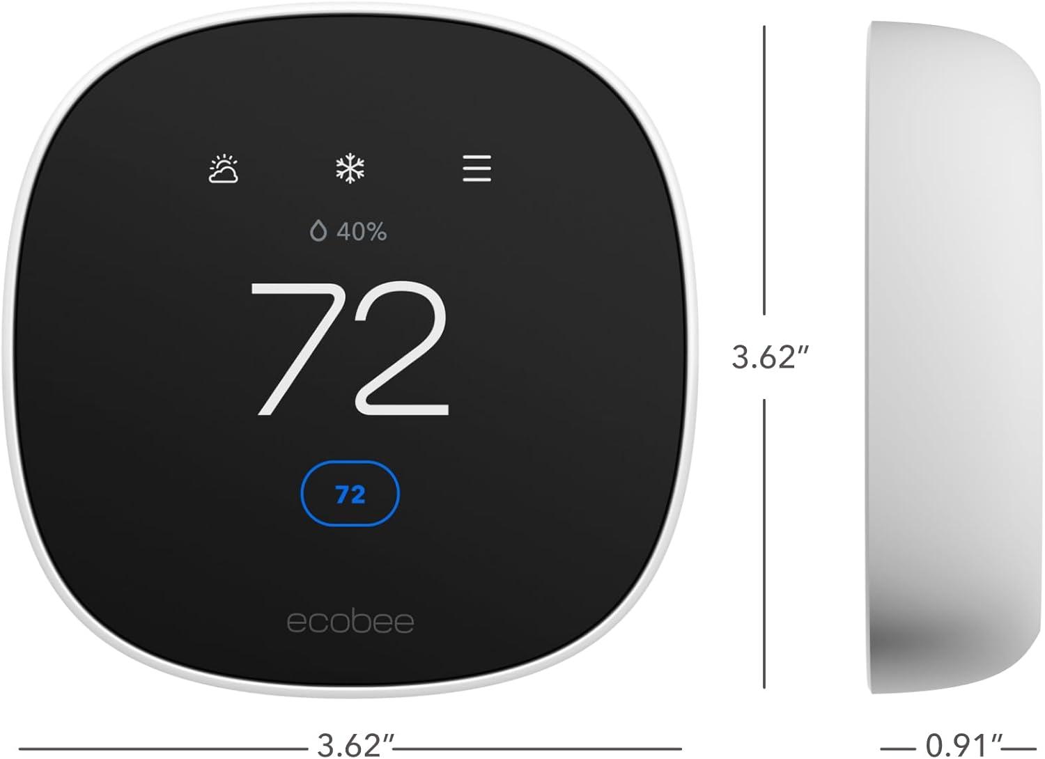 image:imageecobee Smart Thermostat Essential Energy Star Certified programmable WiFi Thermostat Works with Siri Alexa and Google AssistantNew 2025 ecobee Smart Thermostat Essential Energy Star Certified programmable WiFi Thermostat Works with Siri Alexa and Google Assistant