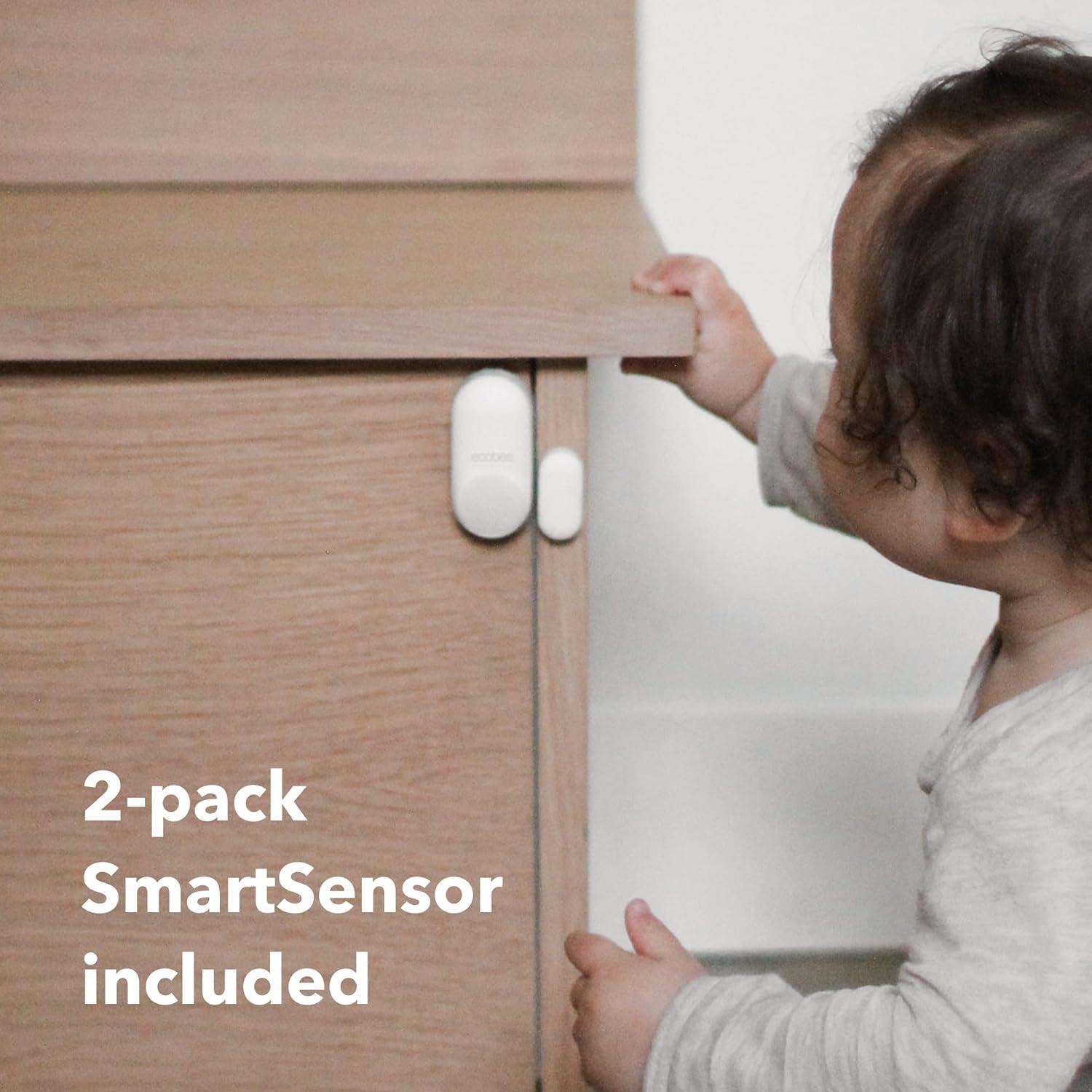 image:imageecobee Smart Thermostat Premium with Siri and Alexa and Built in Air Quality Monitor and Smart Sensor with SmartSensor for Doors and Windows 2Pack WhiteThermostat Door Window Sensors