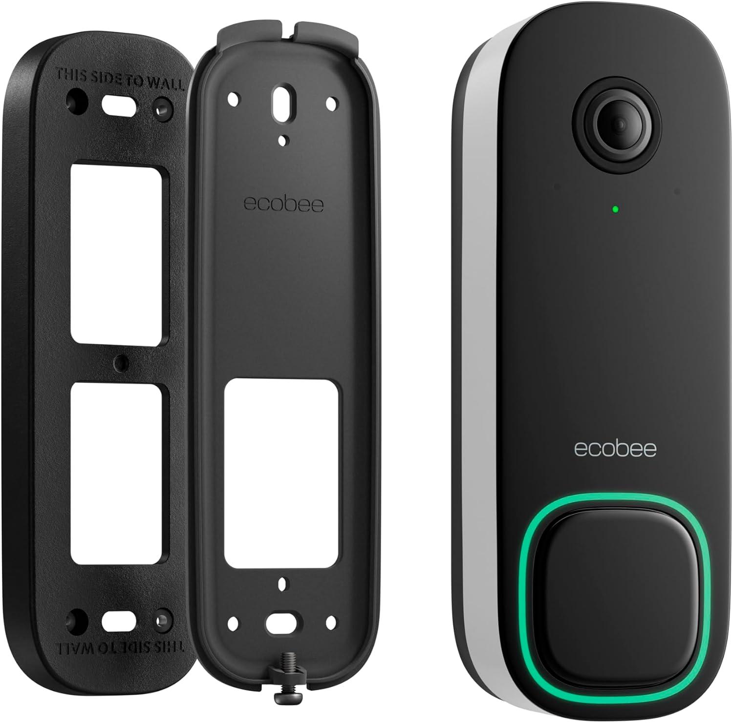 image:imageecobee Smart Video Doorbell Camera Wired with Industry Leading HD Camera Smart Security Night Vision Person and Package Sensors 2Way Talk and Video amp Snapshot RecordingSmart Doorbell Video Camera