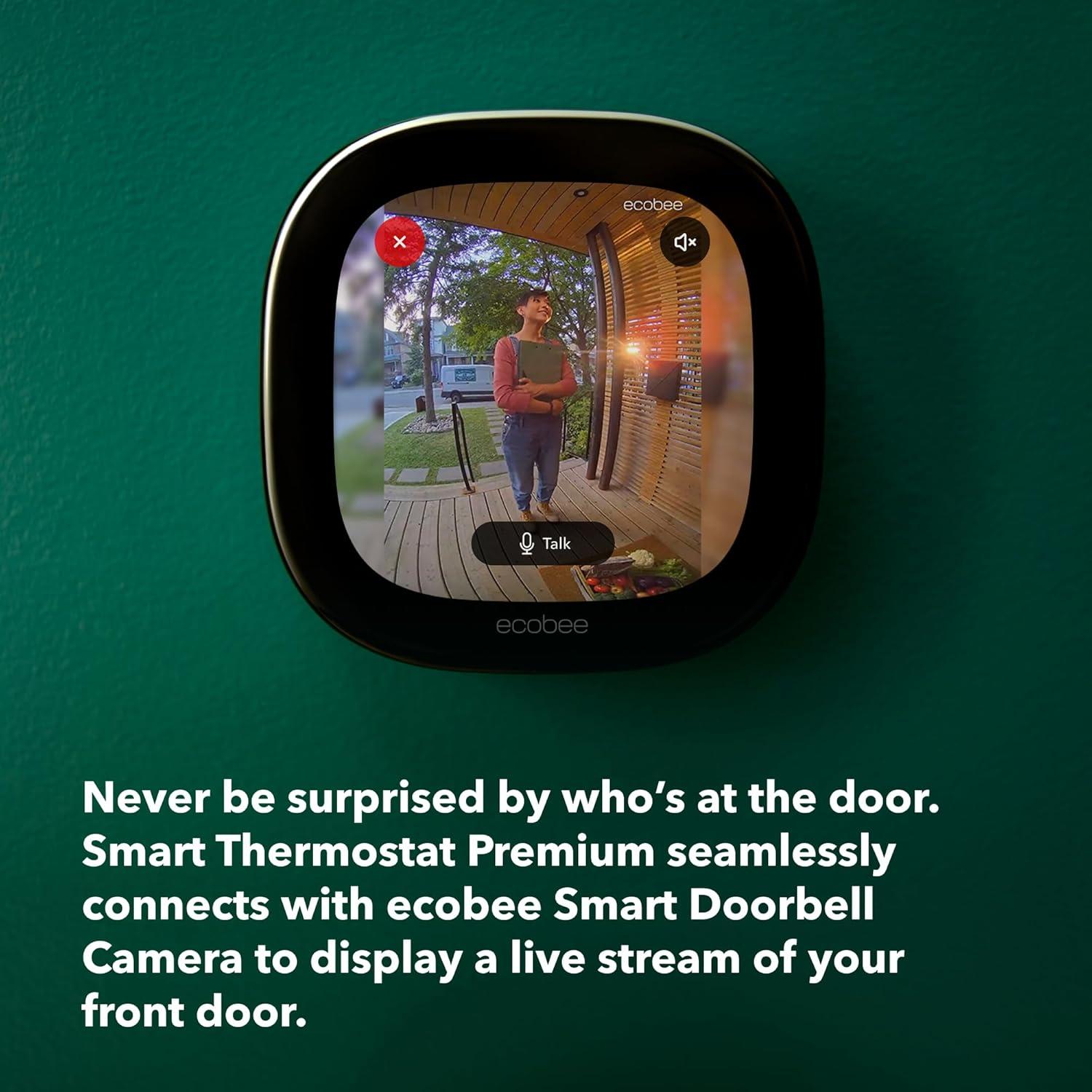 image:imageecobee Smart Video Doorbell Camera Wired with Industry Leading HD Camera Smart Security Night Vision Person and Package Sensors 2Way Talk and Video amp Snapshot RecordingSmart Doorbell Video Camera