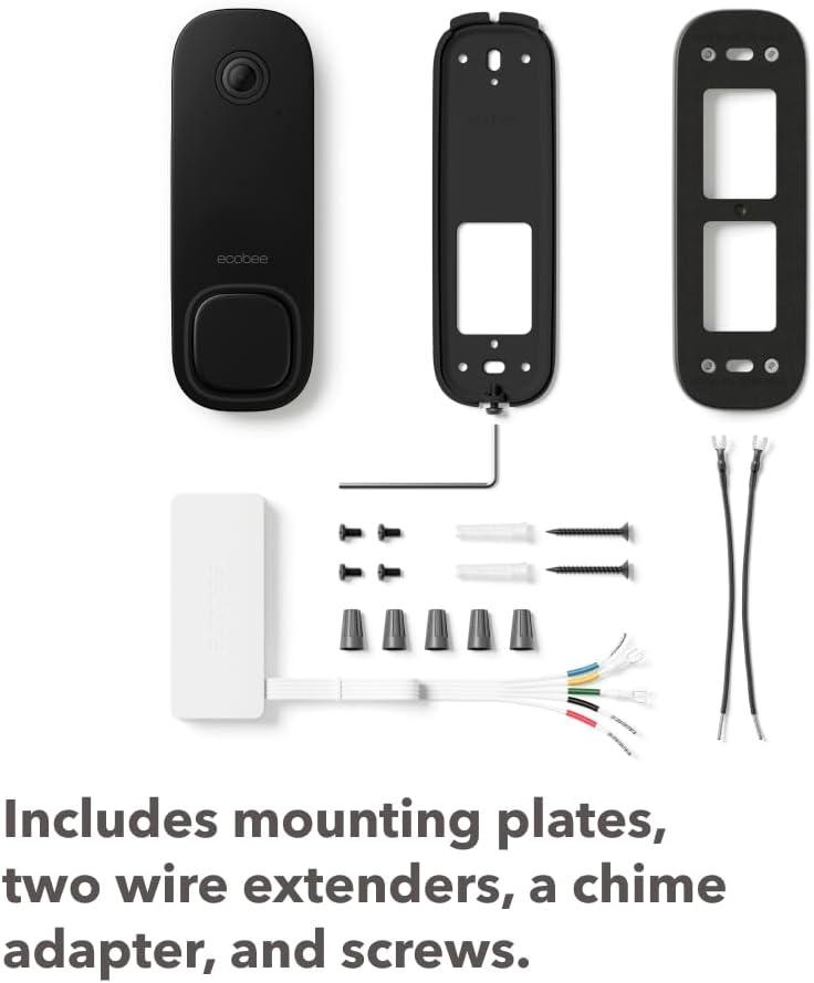image:imageecobee Smart Video Doorbell Camera Wired with Industry Leading HD Camera Smart Security Night Vision Person and Package Sensors 2Way Talk and Video amp Snapshot RecordingSmart Doorbell Video Camera