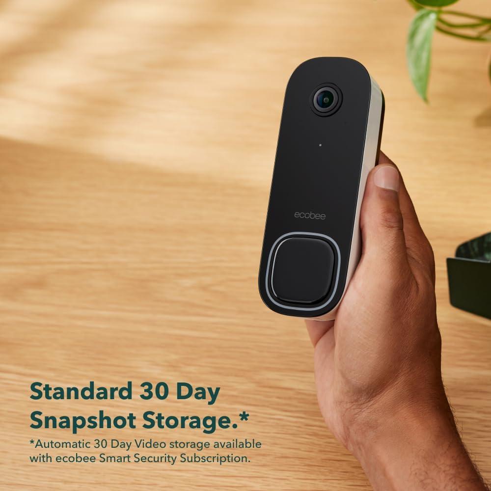 image:imageecobee Smart Video Doorbell Camera Wired with Industry Leading HD Camera Smart Security Night Vision Person and Package Sensors 2Way Talk and Video amp Snapshot RecordingSmart Doorbell Video Camera