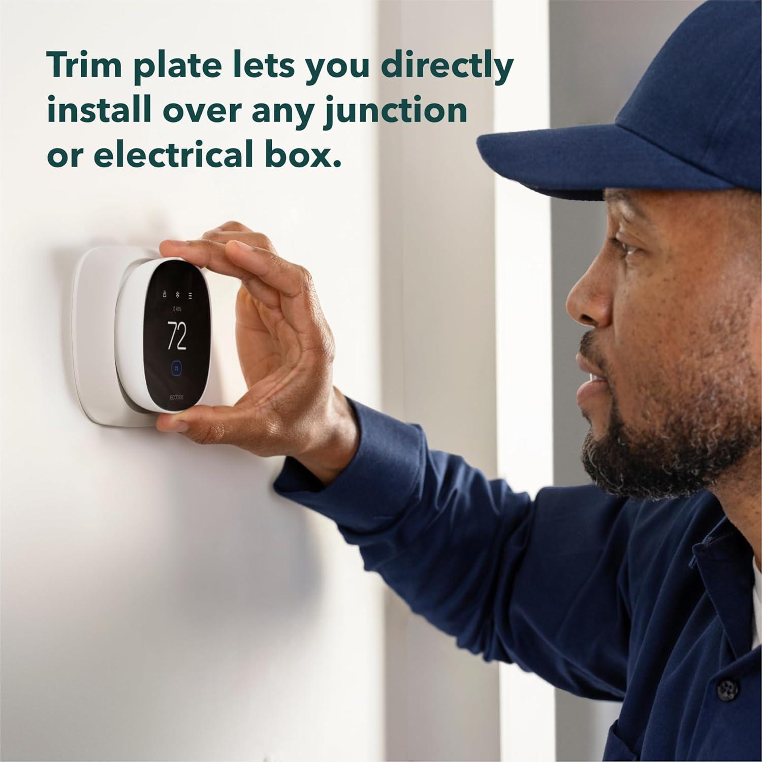 image:imageecobee Smart Thermostat Essential with Trim Kit Programmable WiFi Thermostat ecobee Trim PlateEssential Trim Kit