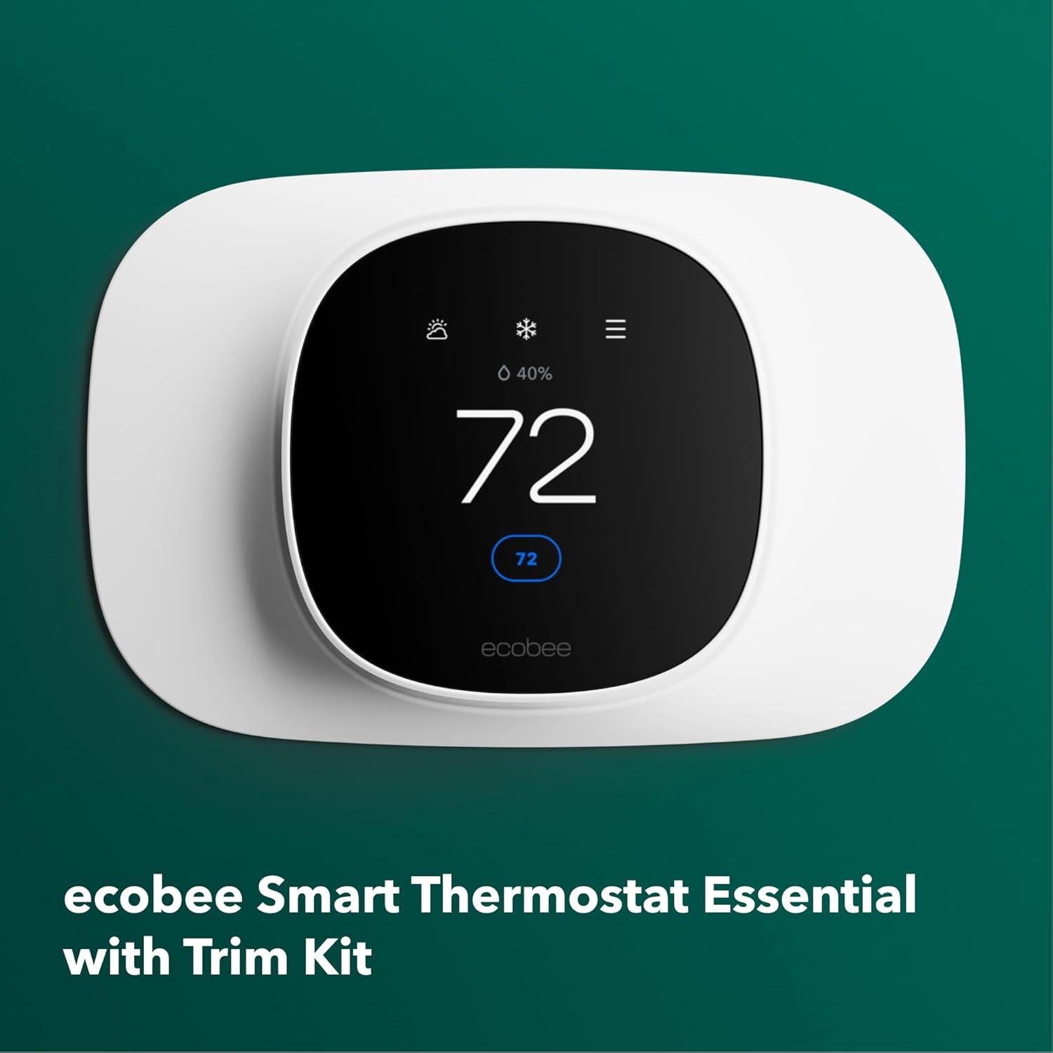 image:imageecobee Smart Thermostat Essential with Trim Kit Programmable WiFi Thermostat ecobee Trim PlateEssential Trim Kit
