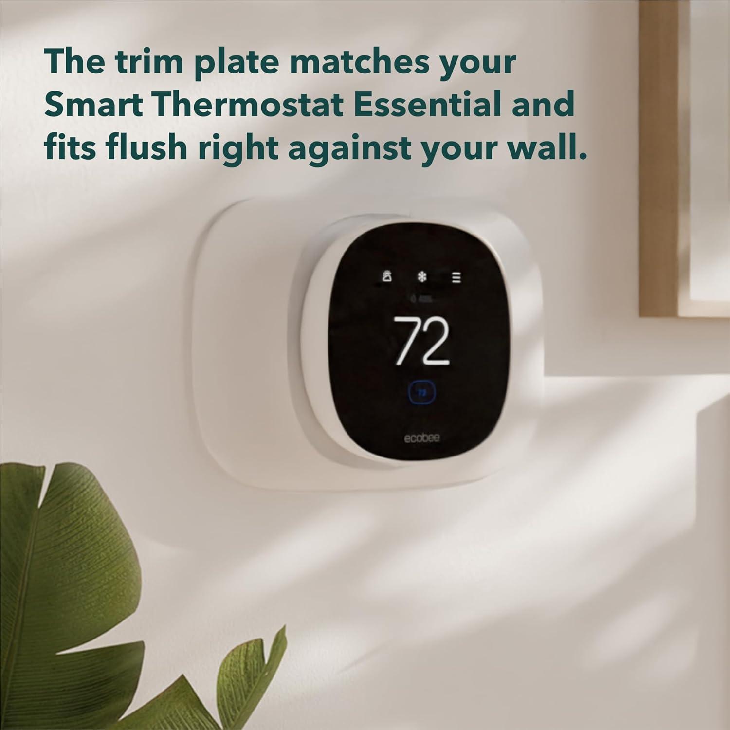 image:imageecobee Smart Thermostat Essential with Trim Kit Programmable WiFi Thermostat ecobee Trim PlateEssential Trim Kit