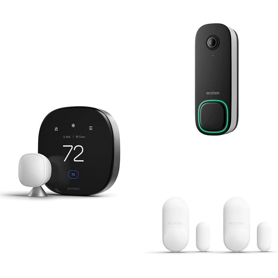 image:imageecobee Total Security Bundle with 1Year Smart Security Advanced Subscription Smart Home Security System Smart Thermostat Premium Doorbell Camera SmartSensorTotal Security Bundle with 1 Year Advanced Subscription