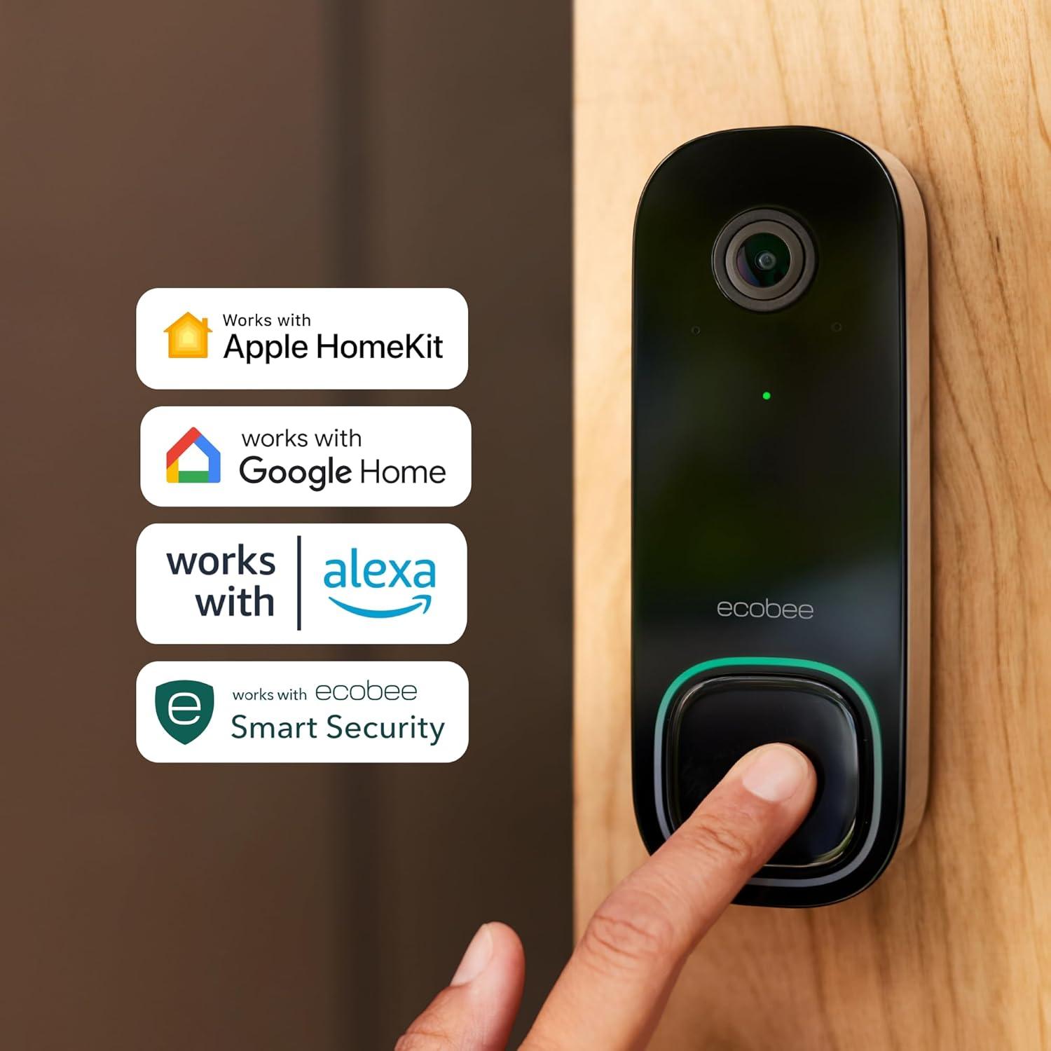 image:imageecobee Security Bundle Pack Smart Doorbell Camera Wired SmartSensor for Doors and Windows 2PackSecurity Bundle Pack