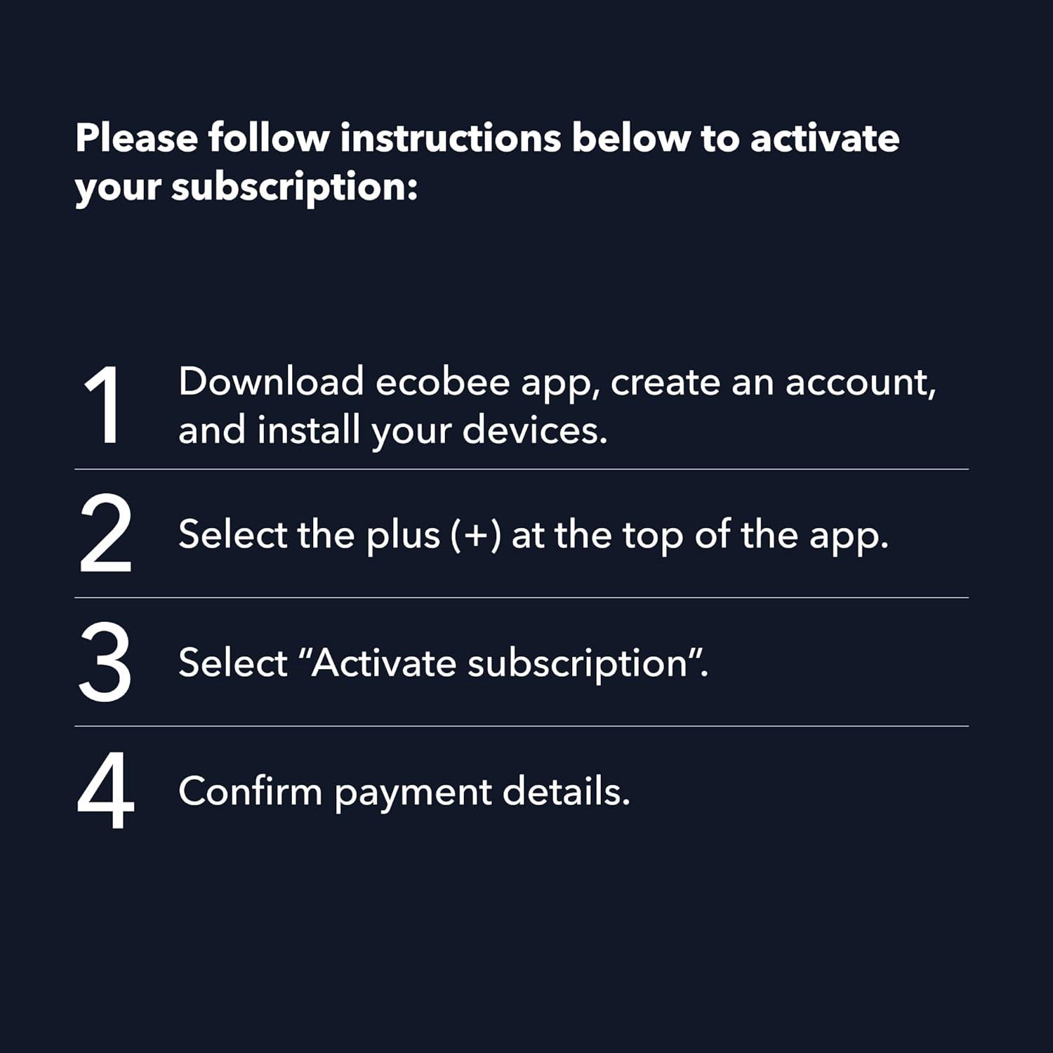 image:imageecobee Smart Security Advanced Plan 1 Year Subscription Unlimited Cameras 30day video history person detection package detection Security Surveillance and Monitoring Home Security Arm and Disarm Cancel Anytime