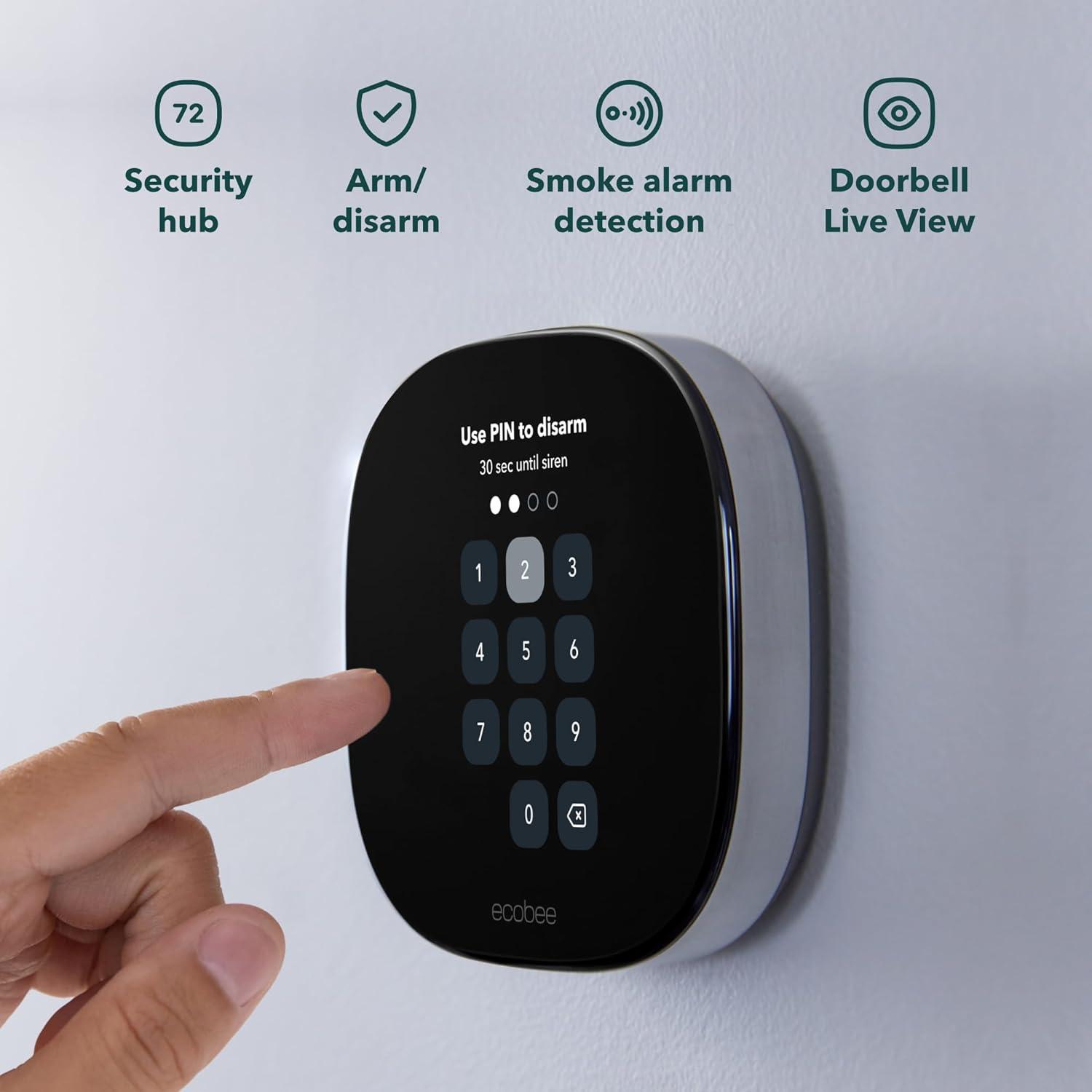 image:imageecobee Smart Security Advanced Plan 1 Year Subscription Unlimited Cameras 30day video history person detection package detection Security Surveillance and Monitoring Home Security Arm and Disarm Cancel Anytime