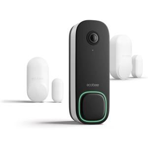 ecobee Security Bundle Pack Smart Doorbell Camera (Wired) + SmartSensor for Doors and Windows (2-Pack)(Security Bundle Pack)